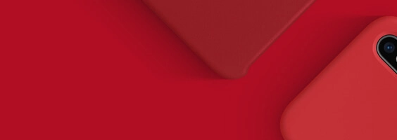 Red smartphone and its cover